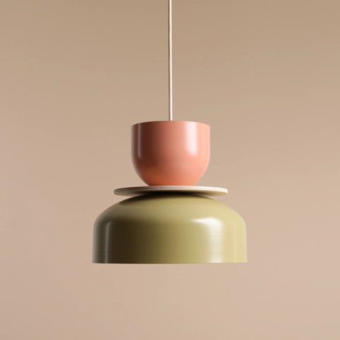 Modułowa lampa wisząca UTO Pistachio/Coral (light)