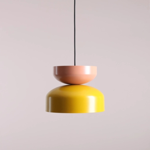 Modułowa, lampa wisząca o ciekawych barwach TULA Mustard/Coral (dark)