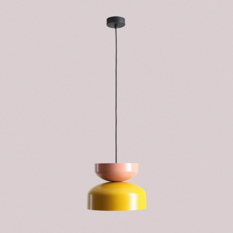 Modułowa, lampa wisząca o ciekawych barwach TULA Mustard/Coral (dark)