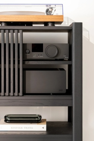 JAMM 111 Szafka pod Gramofon i Płyty Winylowe Czarne Drewno Dębowe