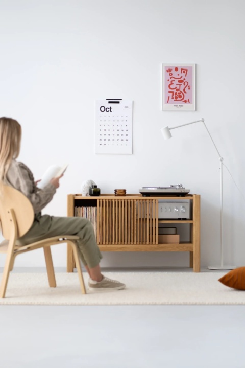 JAMM LOW 111 Szafka pod Gramofon i Płyty Winylowe Drewno Dębowe