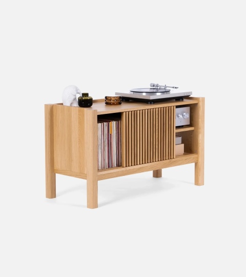 JAMM LOW 111 Szafka pod Gramofon i Płyty Winylowe Drewno Dębowe
