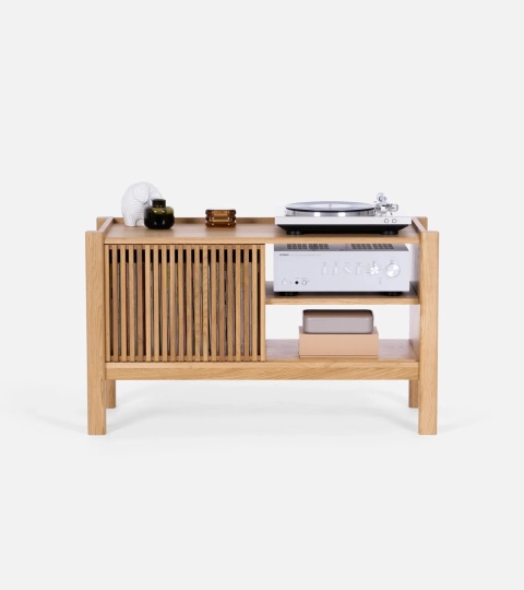 JAMM LOW 111 Szafka pod Gramofon i Płyty Winylowe Drewno Dębowe