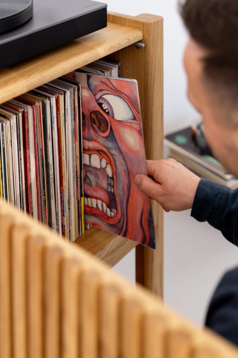 JAMM Q Szafka pod Gramofon i Płyty Winylowe Drewno Dębowe