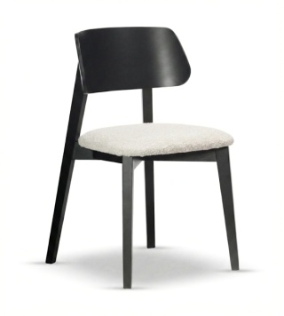 Krzesło DARO z drewna bukowego tapicerowane czarne