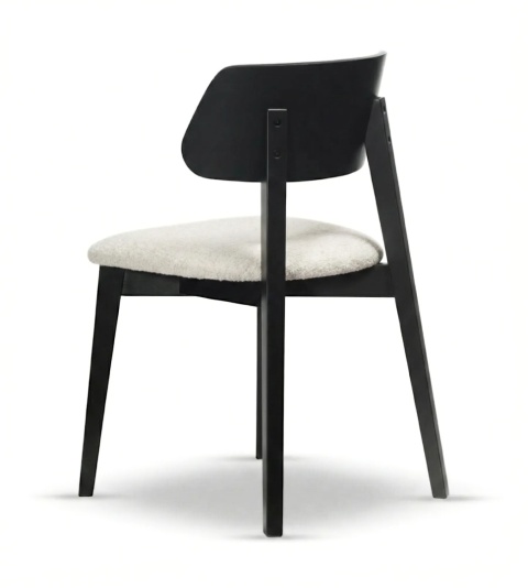 Krzesło DARO z drewna bukowego tapicerowane czarne