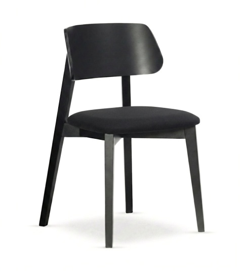 Krzesło DARO z drewna bukowego tapicerowane czarne