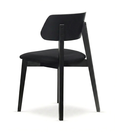 Krzesło DARO z drewna bukowego tapicerowane czarne