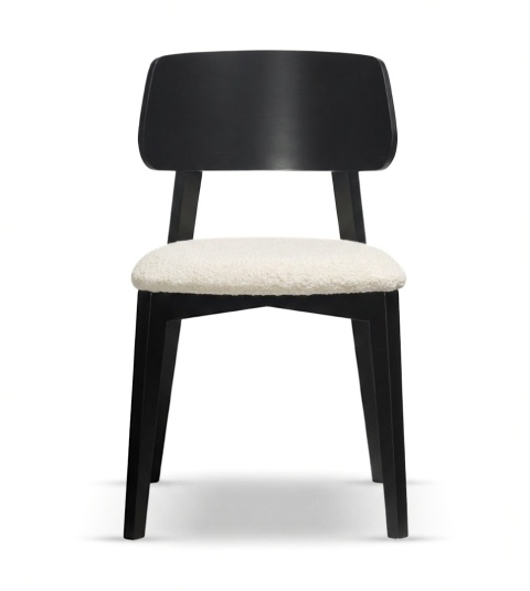 Krzesło DARO z drewna bukowego tapicerowane czarne