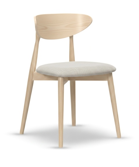 Krzesło VESTA z drewna bukowego tapicerowane kaszmir/biały