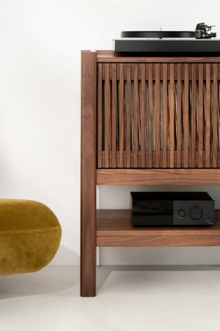 JAMM Q Szafka pod Gramofon i Płyty Winylowe Drewno Orzechowe