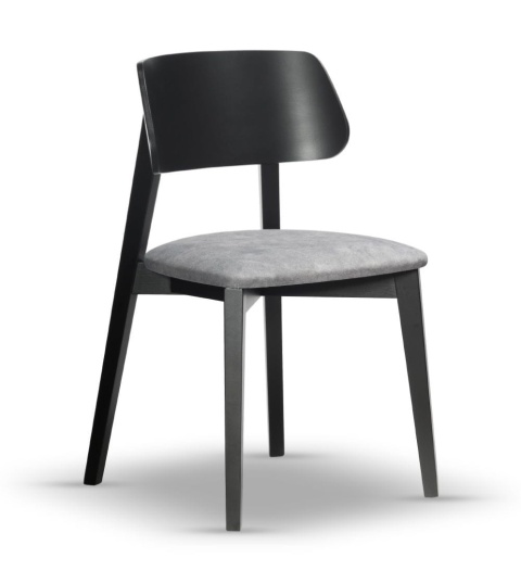 Krzesło DARO z drewna bukowego tapicerowane czarne