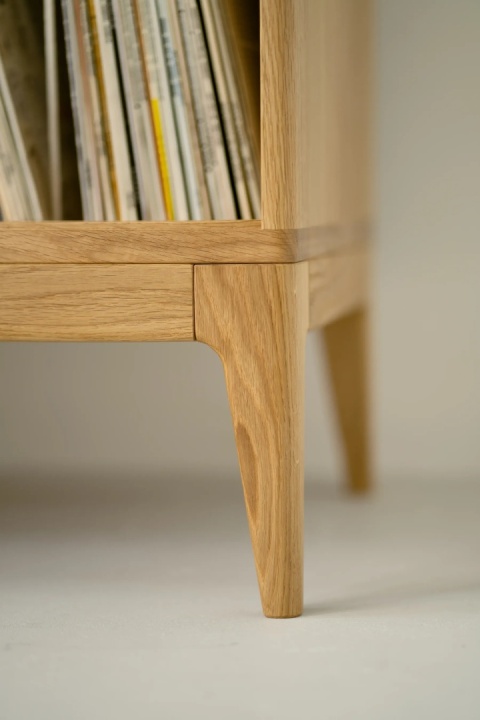 TONN 150 Szafka pod Gramofon i Płyty Winylowe Drewno Dębowe