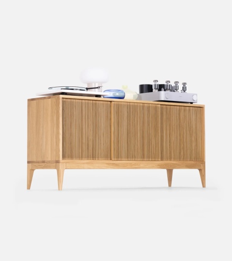 TONN 150 Szafka pod Gramofon i Płyty Winylowe Drewno Dębowe