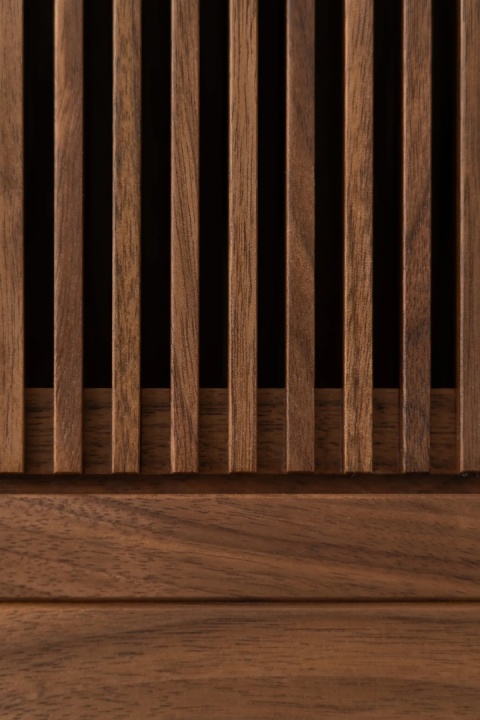 TONN 150 Szafka pod Gramofon i Płyty Winylowe Drewno Orzechowe