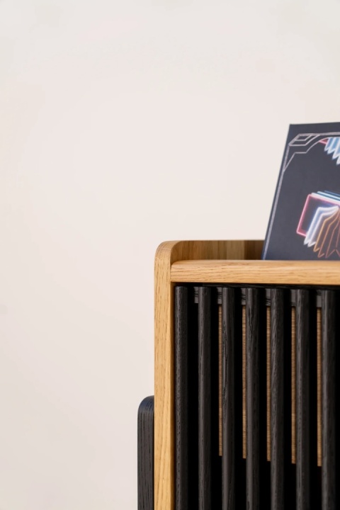 VIBE Szafka pod Gramofon i Płyty Winylowe Drewno Dębowe