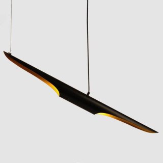 BLACK TUBE Pendant Lamp, Black and Gold, 100 cm – Step into Design