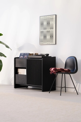 FUSE Szafka pod Gramofon Czarne Drewno Dębowe