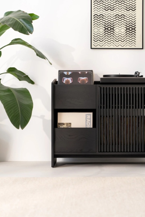 FUSE Szafka pod Gramofon Czarne Drewno Dębowe