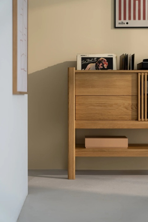 JAMM 111 Szafka pod Gramofon i Płyty Winylowe Drewno Dębowe