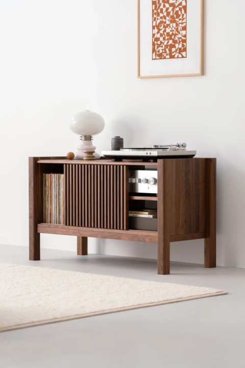 JAMM LOW 111 Szafka pod Gramofon i Płyty Winylowe Drewno Orzechowe