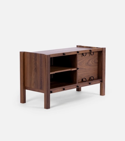 JAMM LOW 111 Szafka pod Gramofon i Płyty Winylowe Drewno Orzechowe