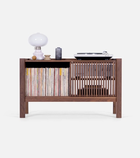JAMM LOW 111 Szafka pod Gramofon i Płyty Winylowe Drewno Orzechowe