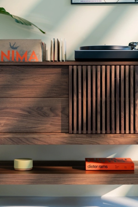 JAMM 111 Szafka pod Gramofon i Płyty Winylowe Drewno Orzechowe
