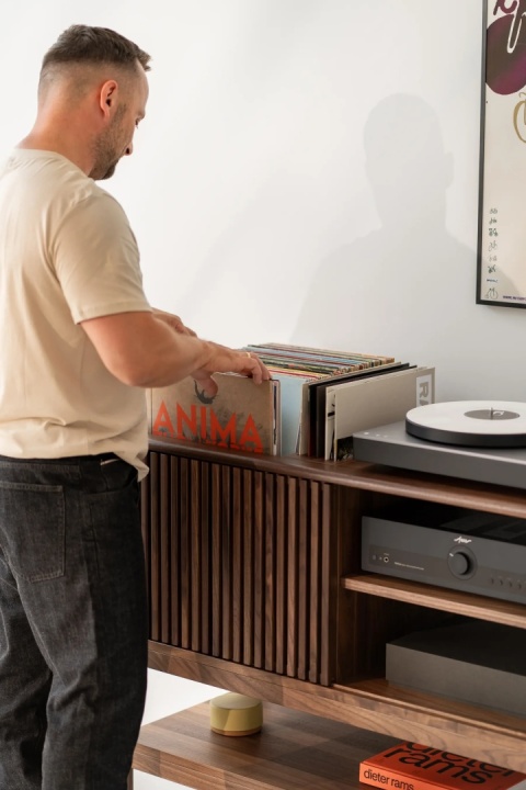 JAMM 111 Szafka pod Gramofon i Płyty Winylowe Drewno Orzechowe
