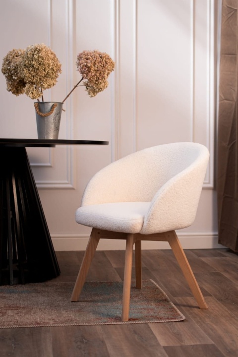 Krzesło FLOW obrotowe z drewna bukowego czarne