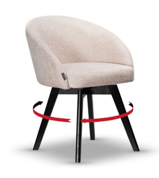 Krzesło FLOW obrotowe z drewna bukowego czarne