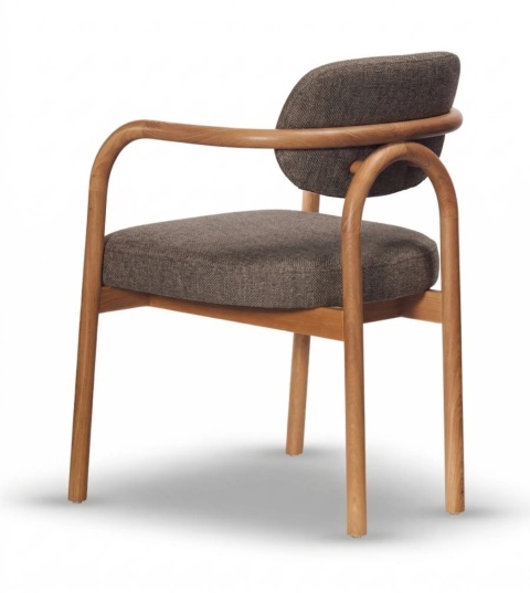 Krzesło TRISS z drewna jesionowego tapicerowane