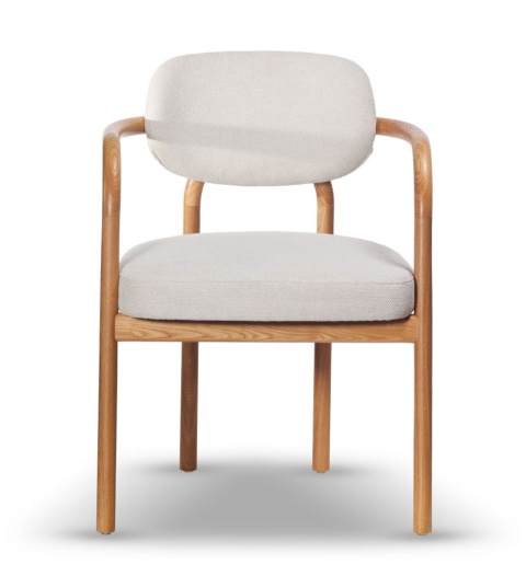 Krzesło TRISS z drewna jesionowego tapicerowane