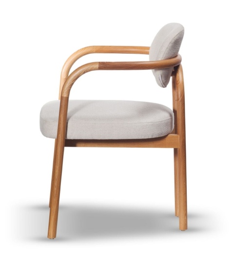 Krzesło TRISS z drewna jesionowego tapicerowane